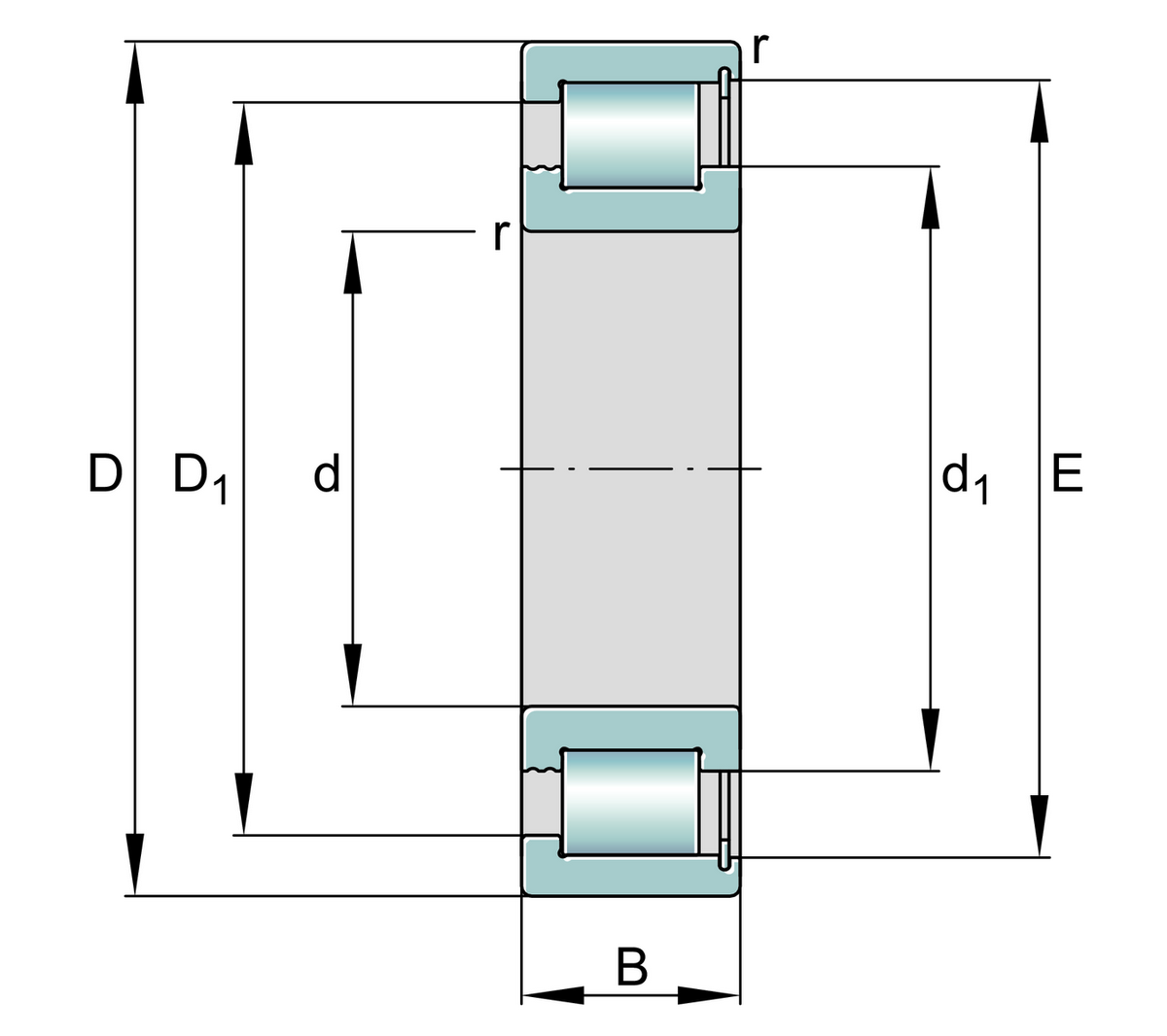 Цилиндрический роликоподшипник INA SL182984-TB-BR-C3