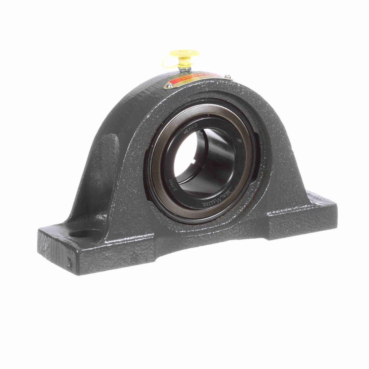 Sealmaster Mounted Cast Iron Two Bolt Pillow Block Ball Bearing - 52100 Bearing Steel, Black Oxided - Concentric Lock - NP-27T