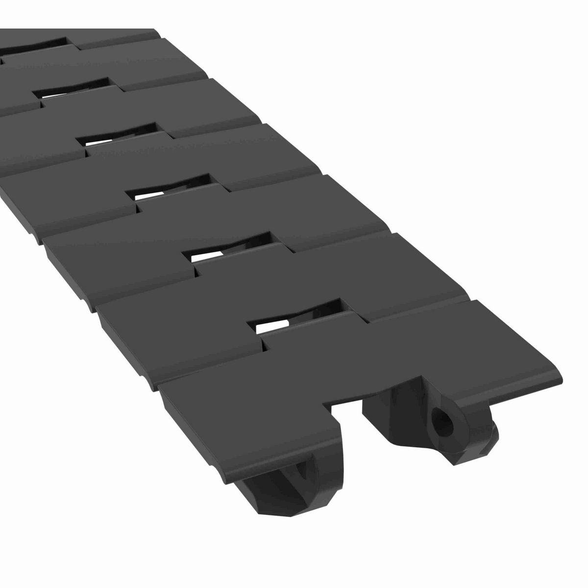 Rexnord 880TAB BO Side-flexing Solid Top Tight Radius, Material: Black Anti-Static, Width: 3.25in, Pitch: 1.5in - 81414341