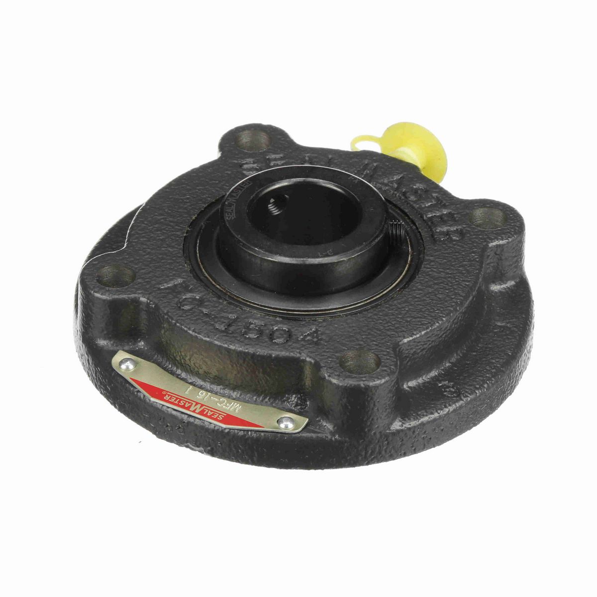 Sealmaster Mounted Cast Iron Flange Cartridge Ball Bearing - 52100 Bearing Steel, Black Oxided - Setscrew Lock - MFC-16