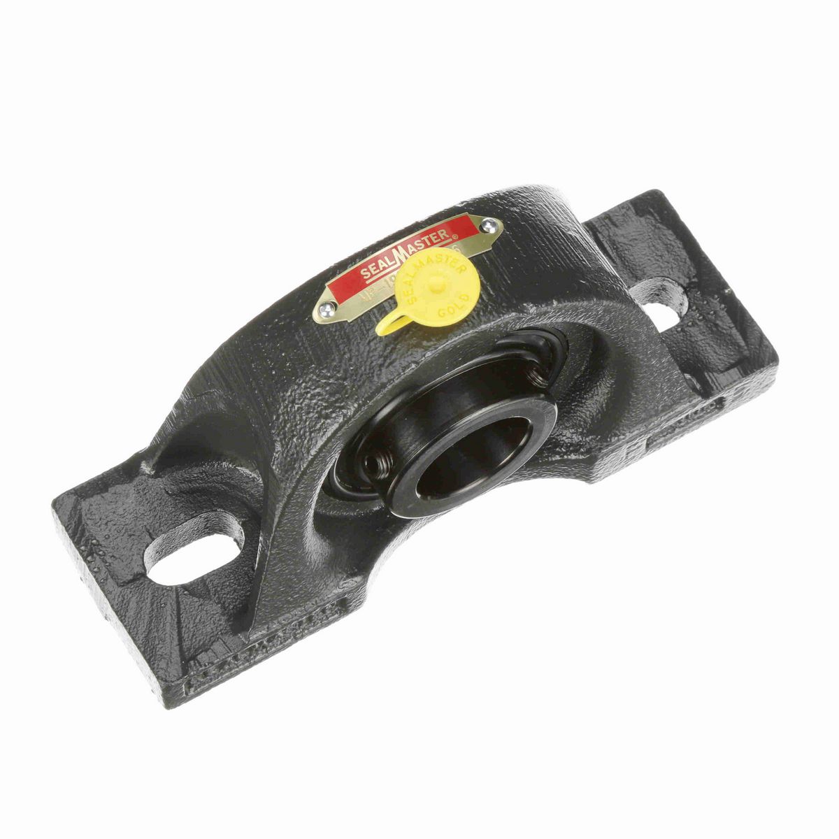 Sealmaster Mounted Cast Iron Two Bolt Pillow Block Ball Bearing - 52100 Bearing Steel, Black Oxided - Setscrew Lock - MP-19C