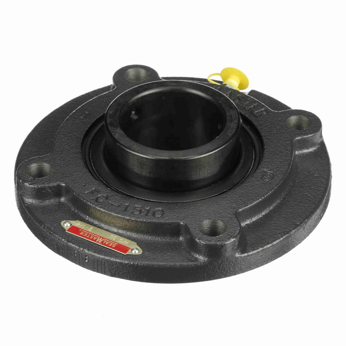 Sealmaster Mounted Cast Iron Flange Cartridge Ball Bearing - 52100 Bearing Steel, Black Oxided - Setscrew Lock - MFC-36