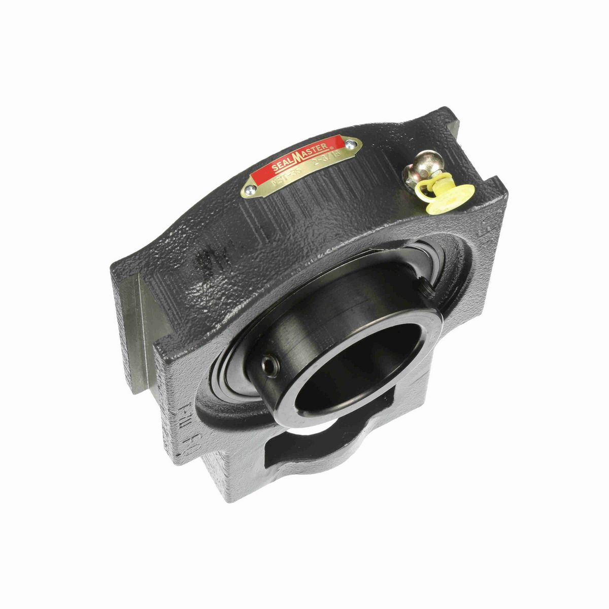 Sealmaster Mounted Cast Iron Wide Slot Take Up Ball Bearing - 52100 Bearing Steel, Black Oxided - Setscrew Lock - MST-35