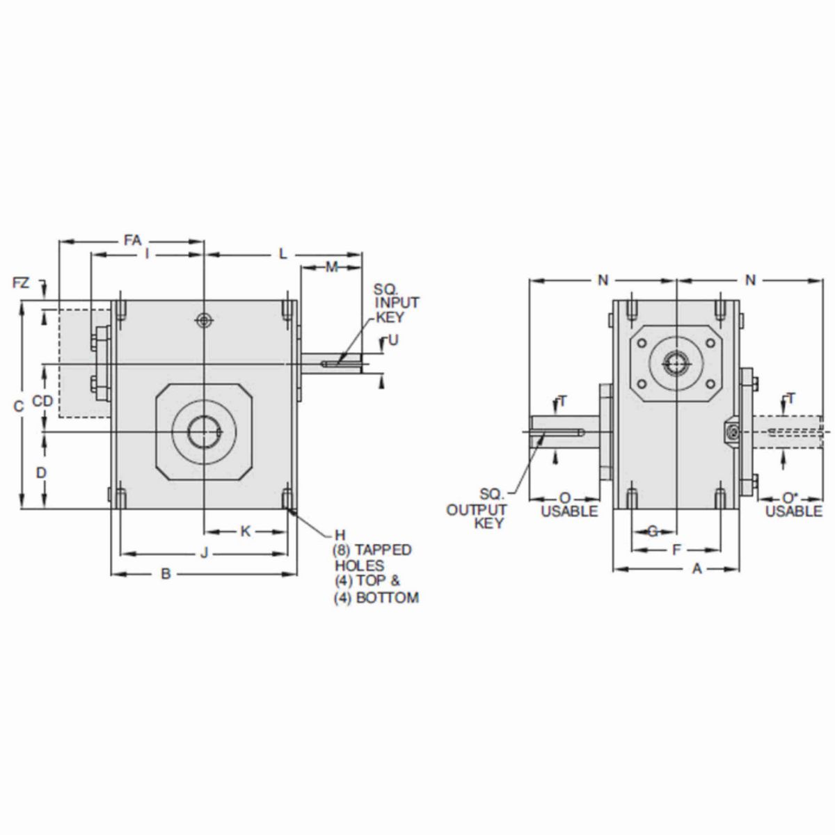 Grove Gear NH Series - Ironman Narrow Housing Worm Gear Reducers Cast Iron Single-Reduction Worm Reducer - NH-B852-30-L