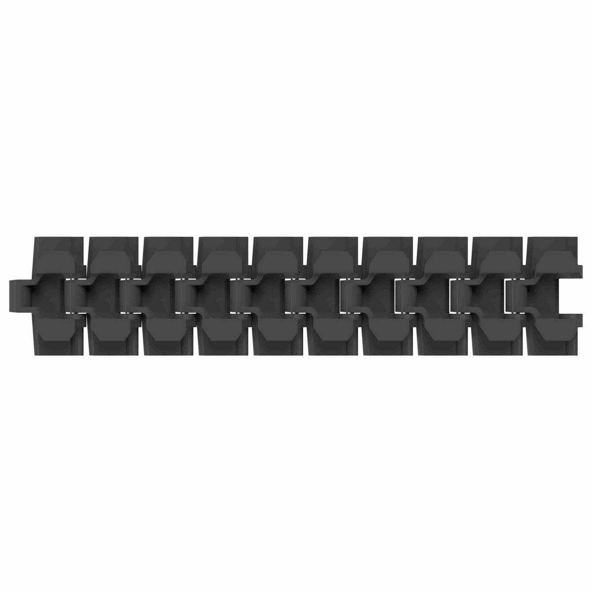 Rexnord 880TAB Side-flexing Solid Top, Material: Black Wear Resistant, Width: 3.25in, Pitch: 1.5in - 81416241