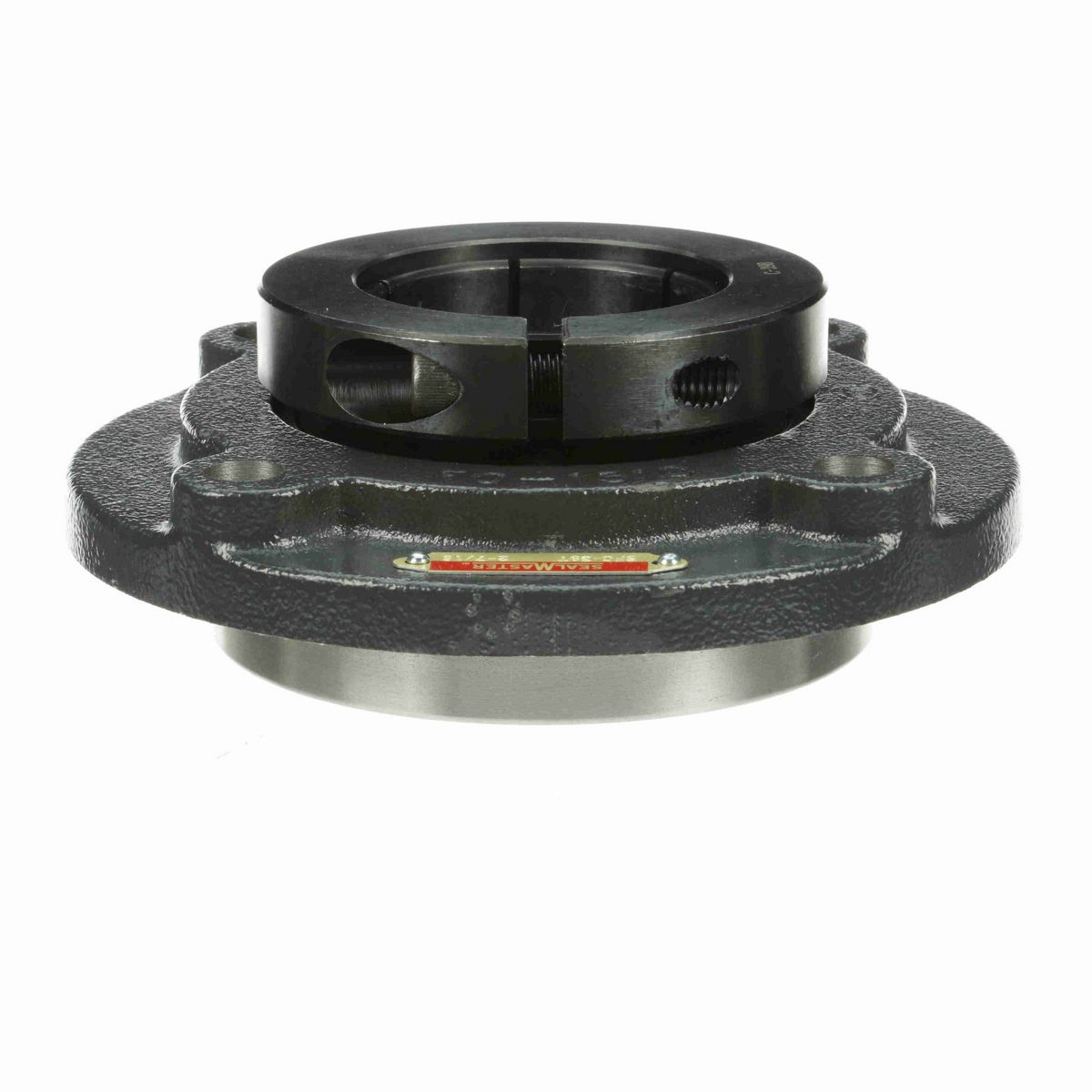 Sealmaster Mounted Cast Iron Flange Cartridge Ball Bearing - 52100 Bearing Steel, Black Oxided - Concentric Lock - SFC-39T