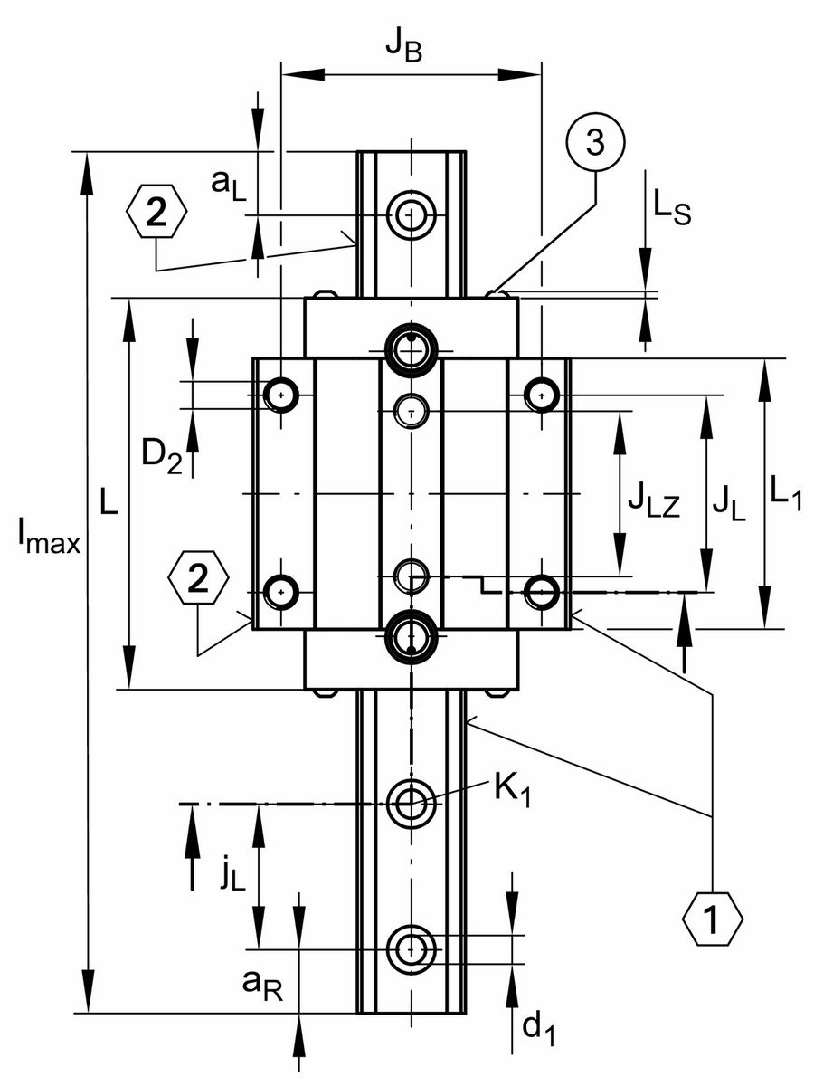 Направляющая качения с циркуляцией роликов INA RUE25-E-L