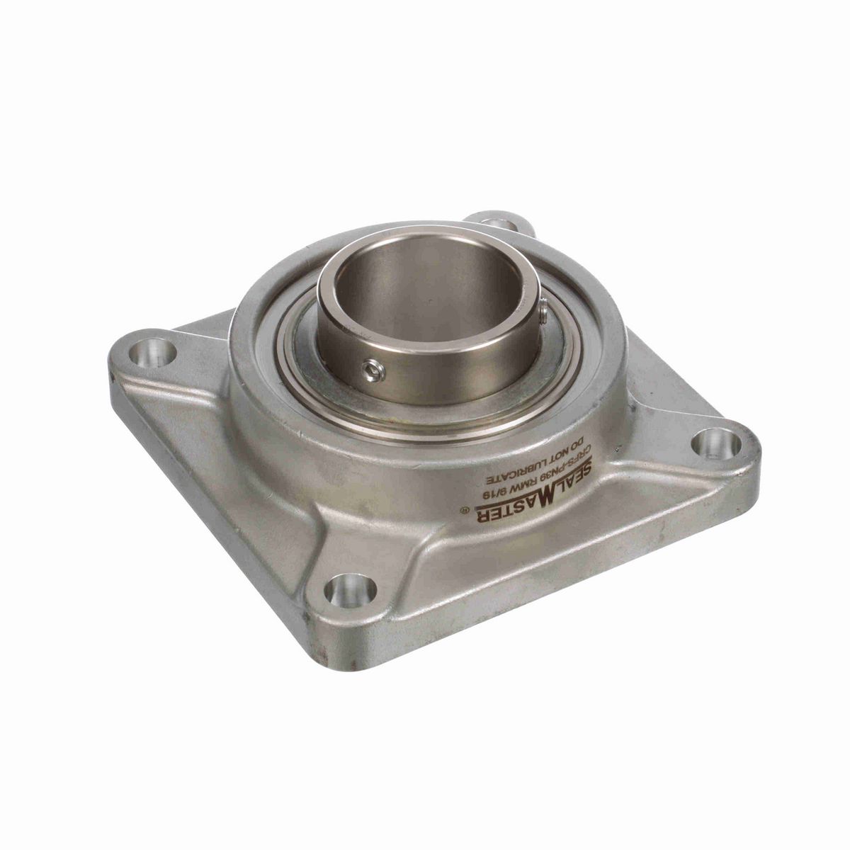 Sealmaster Mounted Stainless Steel Four Bolt Flange Ball Bearing - 52100 Bearing Steel, Phosphorus Nickel Coated - Setscrew Lock - Corrosion Resistant - Reduced Maintenance - Lubed for Life - CRFS-PN39 RMW