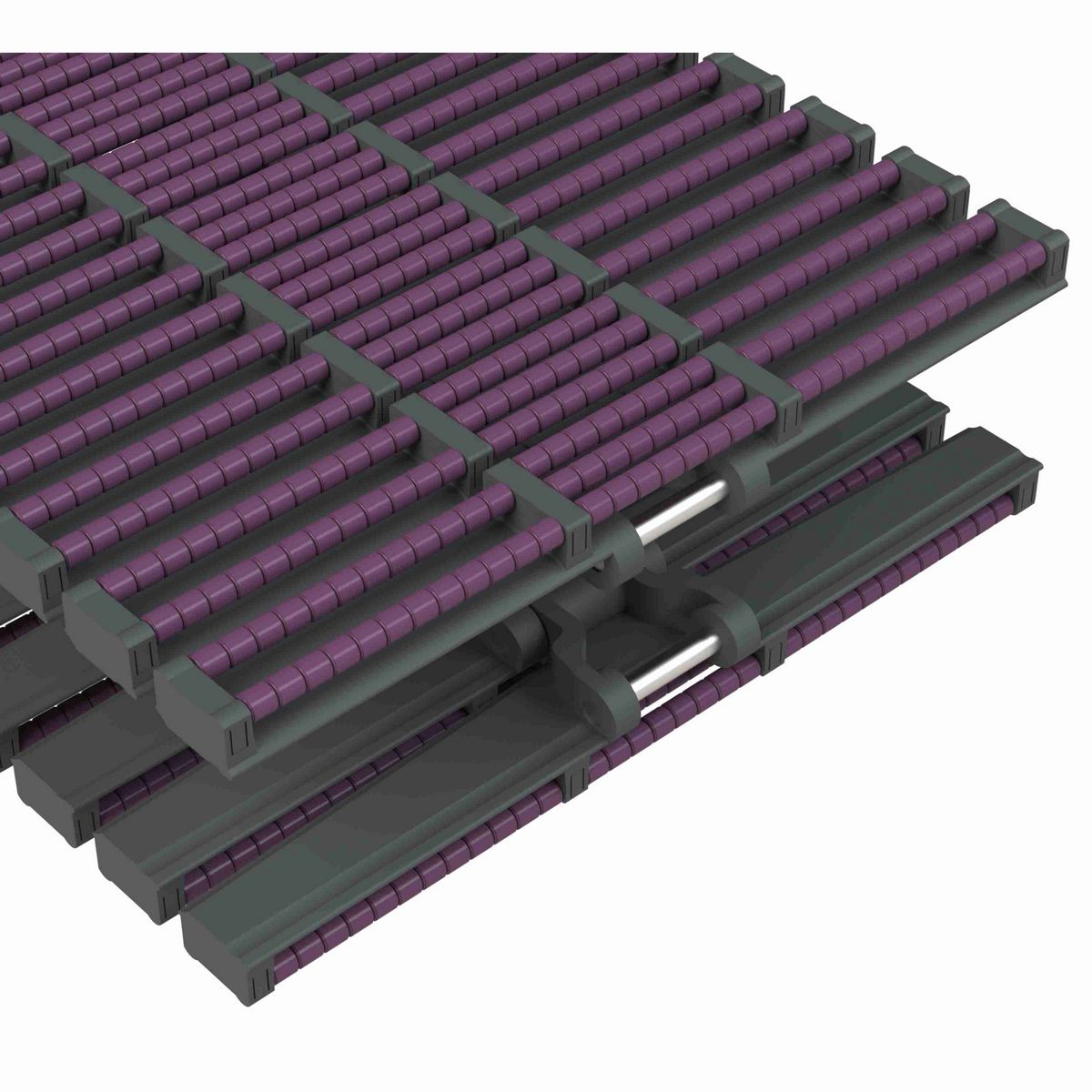 Rexnord HDFM LBP Side-flexing Low Backline Pressure, Material: Internally Lubricated Polyacetal (Grey), Width: 12in, Pitch: 1.5in - 752.88.20