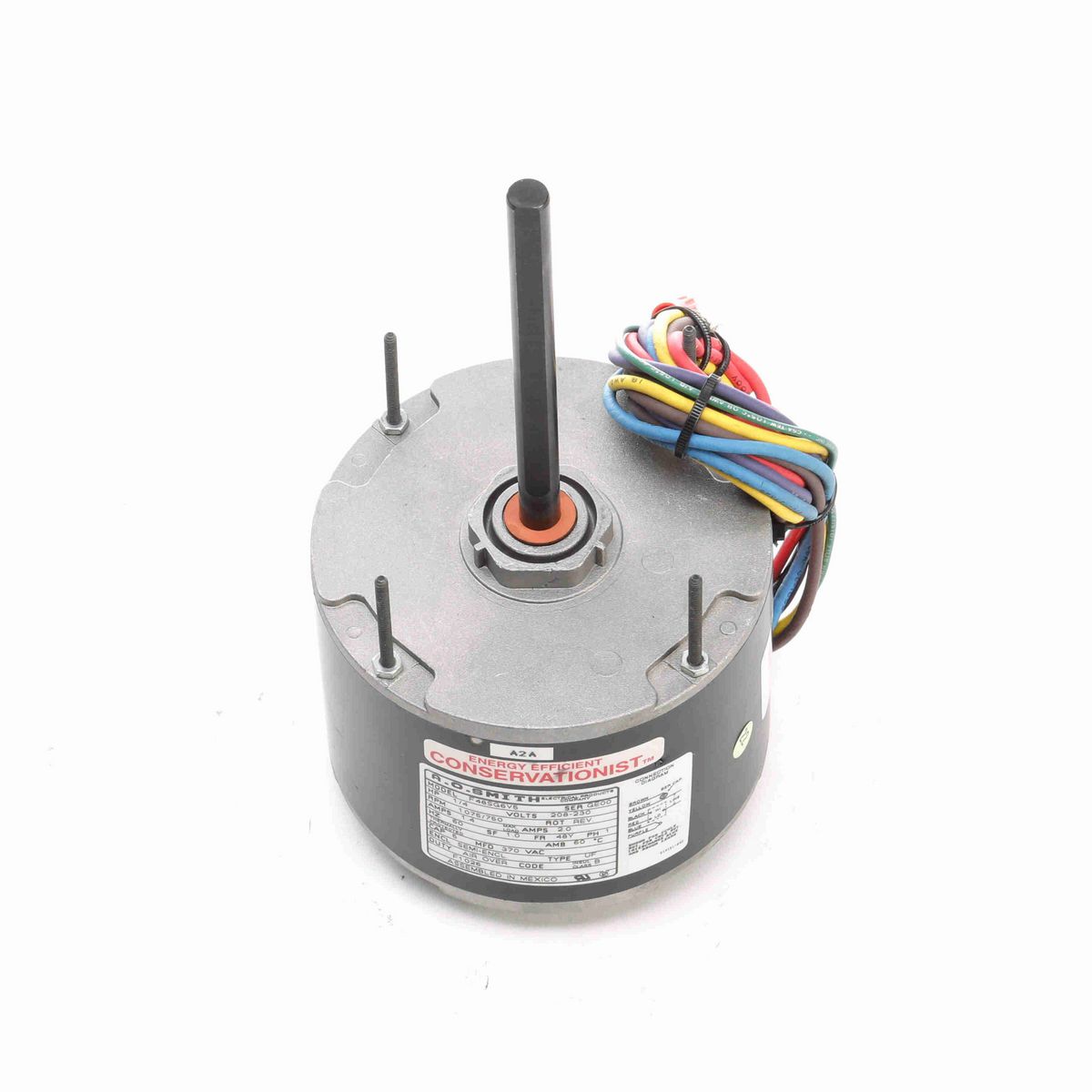 Century Condenser Fan Motor, 1/4 HP, 1 Ph, 60 Hz, 208-230 V, 1075/750 RPM, 2 Speed, 48 Frame, SEMI ENCL - F1026