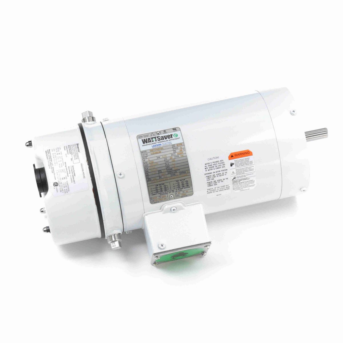 LEESON White Duck™ Brake Motor, 1 HP, 3 Ph, 60 Hz, 230/460 V, 1800 RPM, 56C Frame, TENV - 119485.00