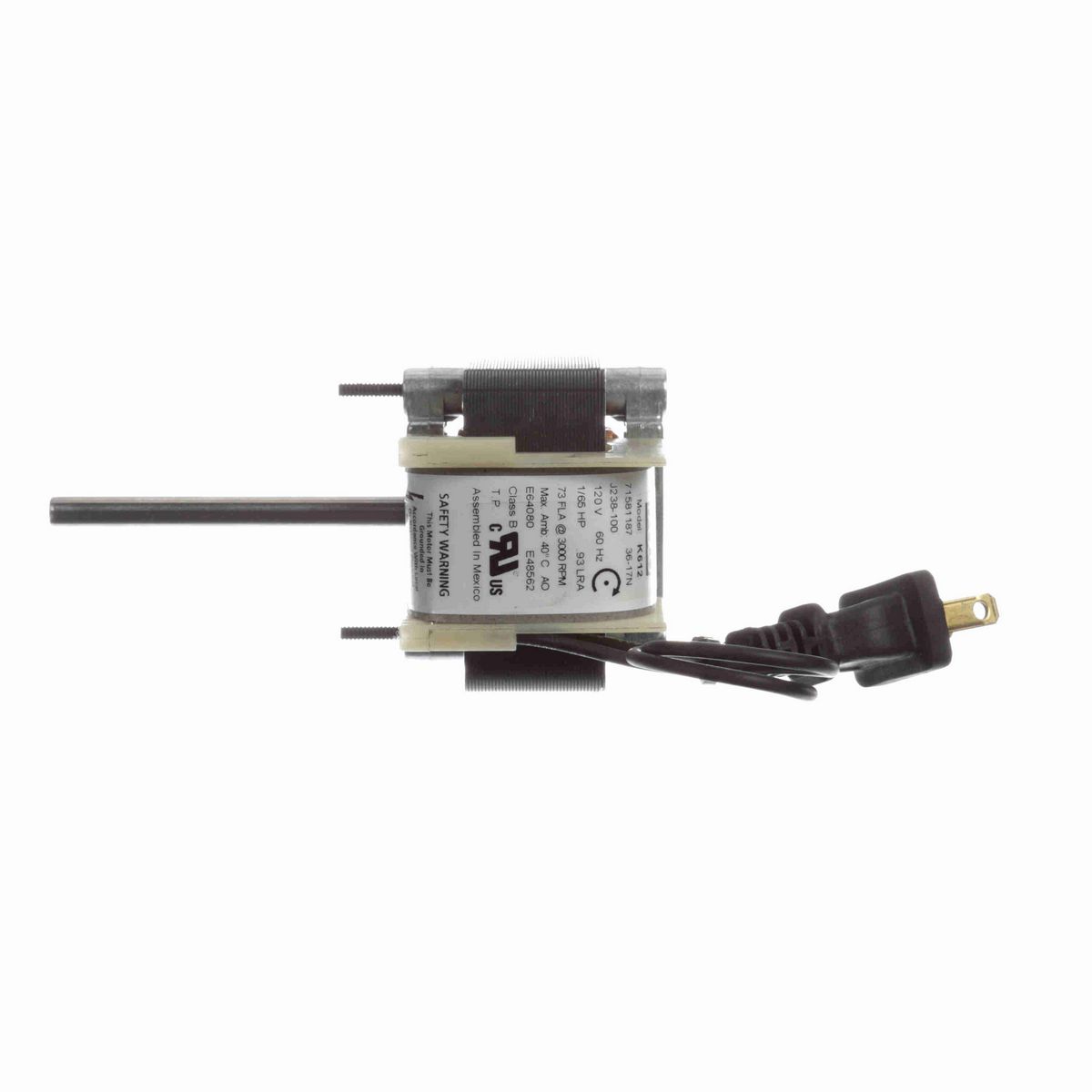 FASCO 1/65 HP C-Frame / Skeleton Motor, 3000 RPM, 120 Volts, , OAO - K612