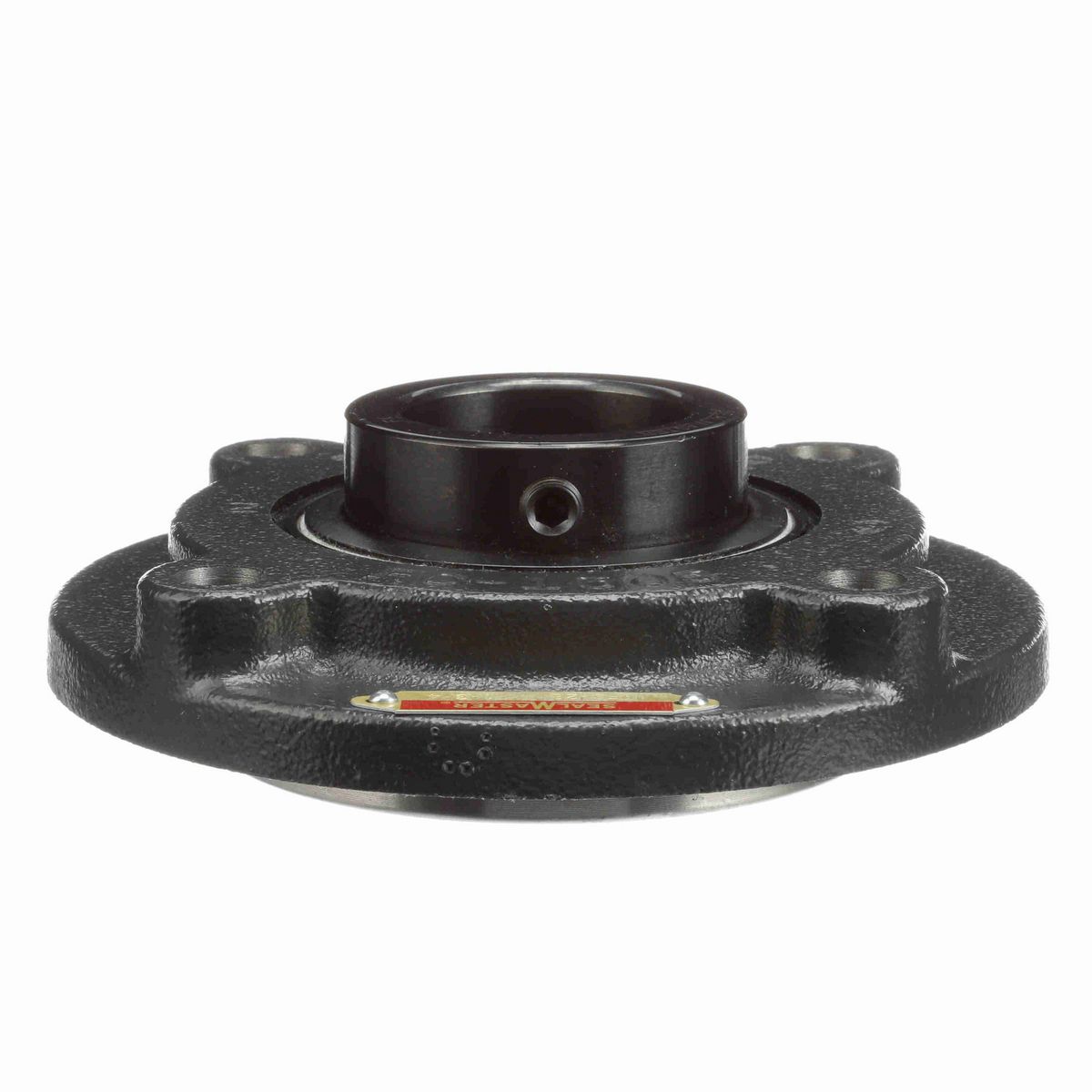 Sealmaster Mounted Cast Iron Flange Cartridge Ball Bearing - 52100 Bearing Steel, Black Oxided - Setscrew Lock - MFC-28