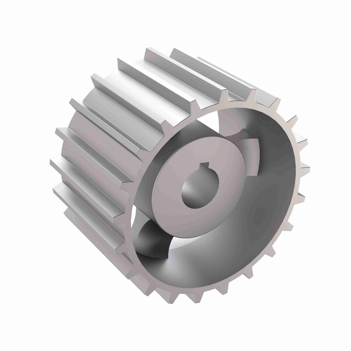 Rexnord 821 Series Solid One Piece Cast Iron Sprocket with 21 Teeth and a 1in Round Shaft-Ready Bore with Keyway & Setscrew - 401-308-5