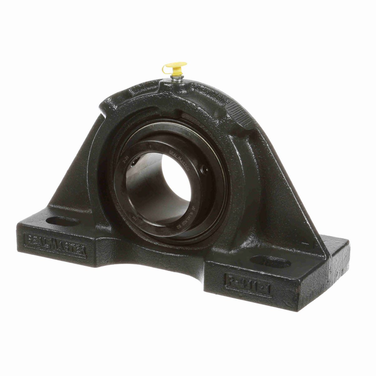 Sealmaster Mounted Cast Iron Four Bolt Pillow Block Ball Bearing - 52100 Bearing Steel, Black Oxided - Setscrew Lock - MFP-40