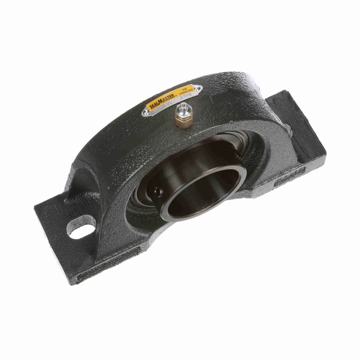 Sealmaster Mounted Cast Iron Two Bolt Pillow Block Ball Bearing - 52100 Bearing Steel, Black Oxided - Setscrew Lock - High Temperature - NP-39 VL