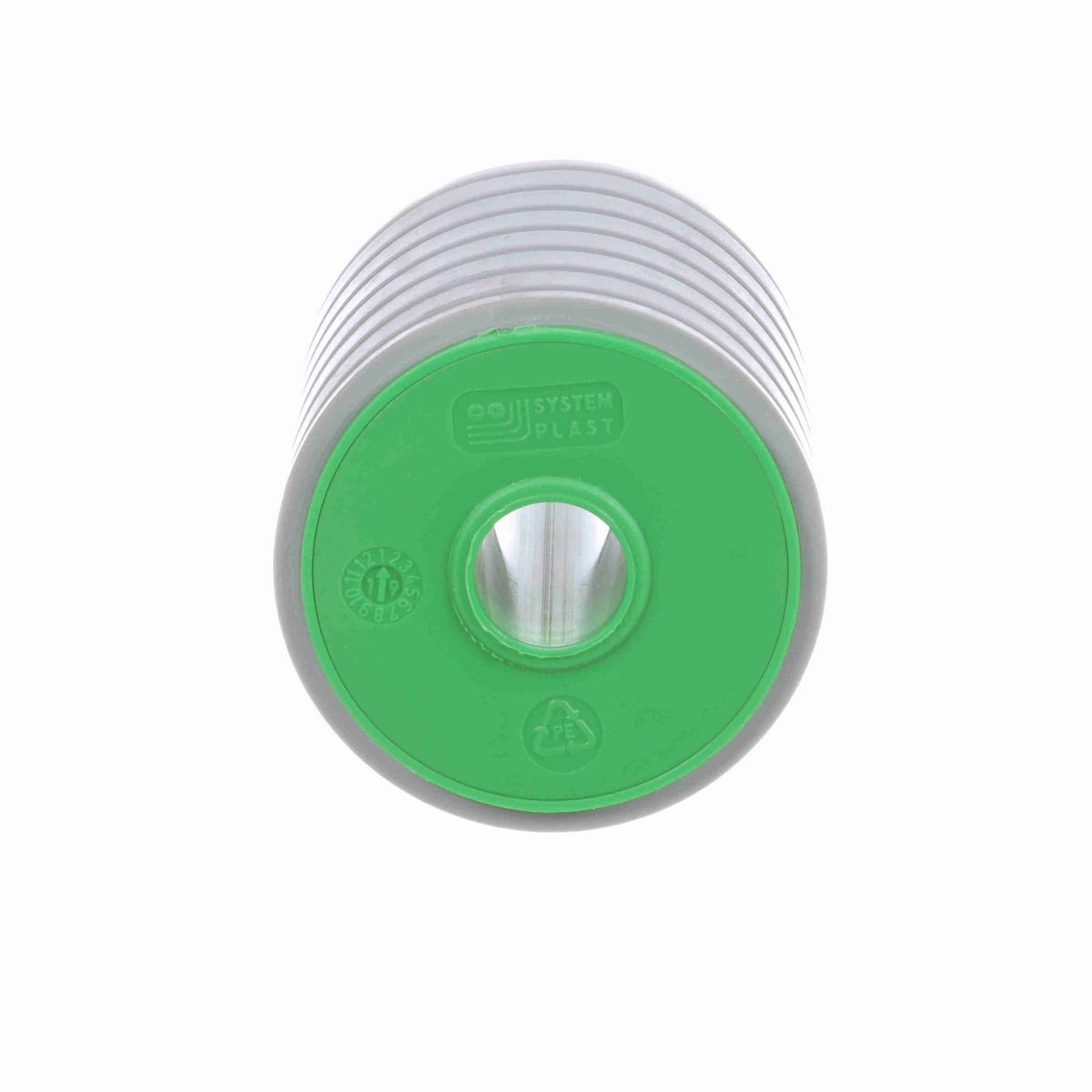 System Plast Return Roller with Rubber; OD: 67-mm, Shaft Dia: 18-mm, Length: 82.5-mm, Color: Green - RR-67B18ML83-PEG