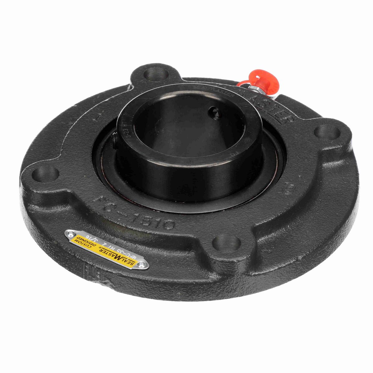 Sealmaster Mounted Cast Iron Flange Cartridge Ball Bearing - 52100 Bearing Steel, Black Oxided - Setscrew Lock - High Temperature - MFC-35 HT