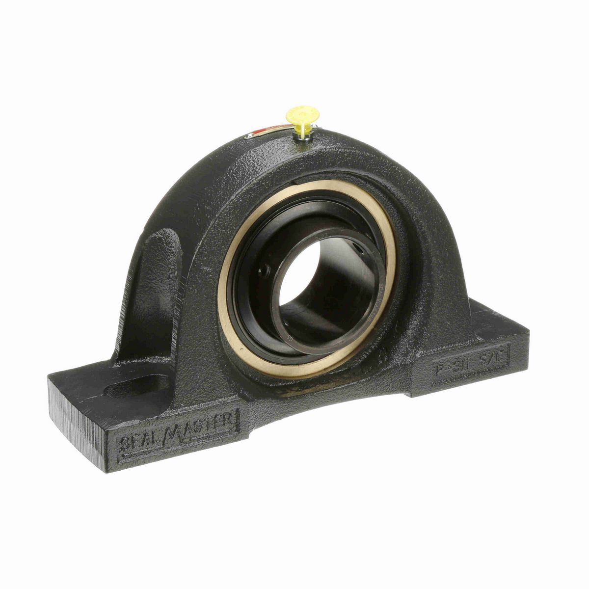 Sealmaster Mounted Cast Iron Two Bolt Pillow Block Ball Bearing - 52100 Bearing Steel, Black Oxided - Setscrew Lock - EMP-39