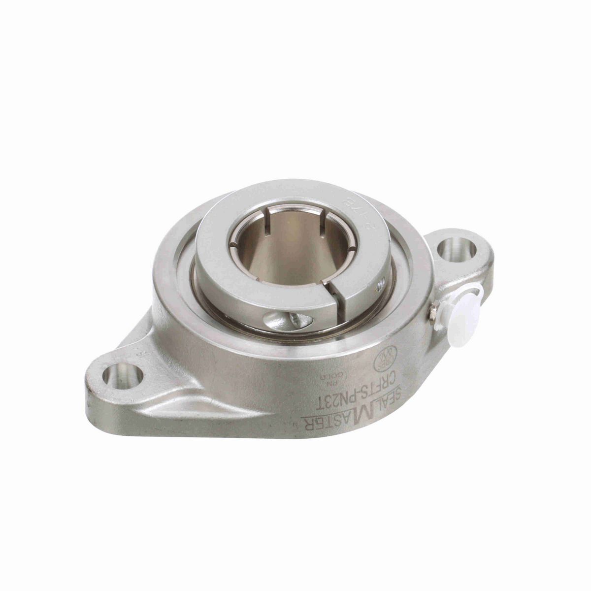 Sealmaster Mounted Stainless Steel Two Bolt Flange Ball Bearing - 52100 Bearing Steel, Phosphorus Nickel Coated - Concentric Lock - Corrosion Resistant - CRFTS-PN23T