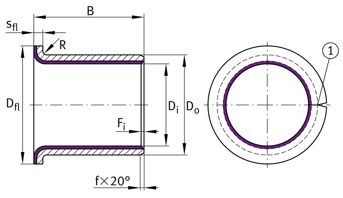 Втулка с буртиком INA EGF08040-E40