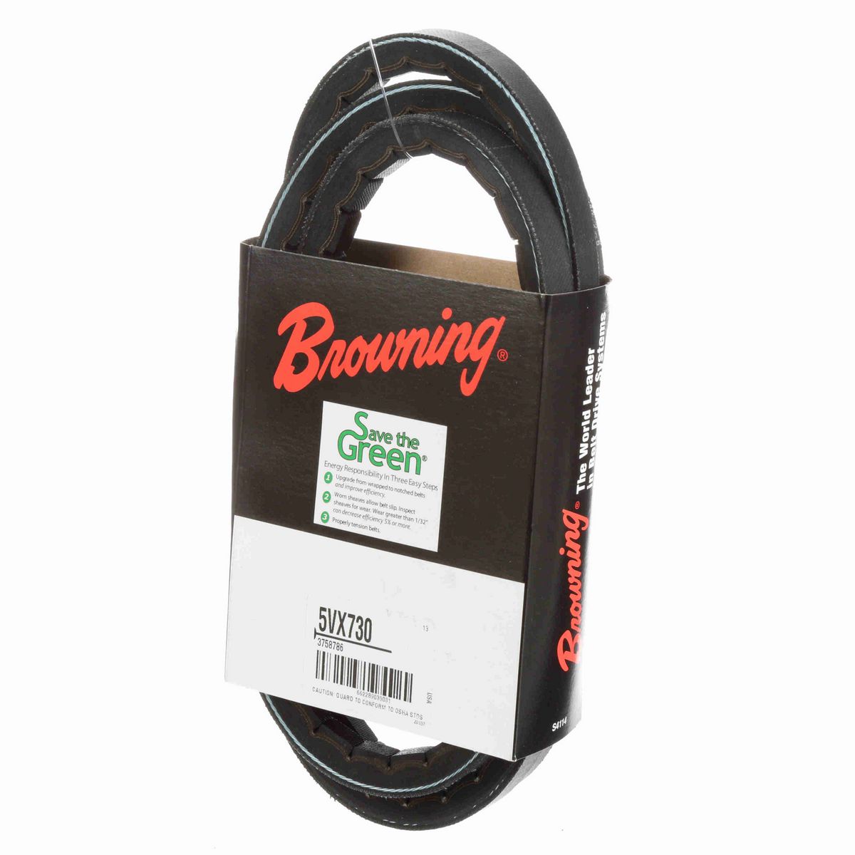 Browning EPDM Notched Belt 98% Efficient - 5VX730