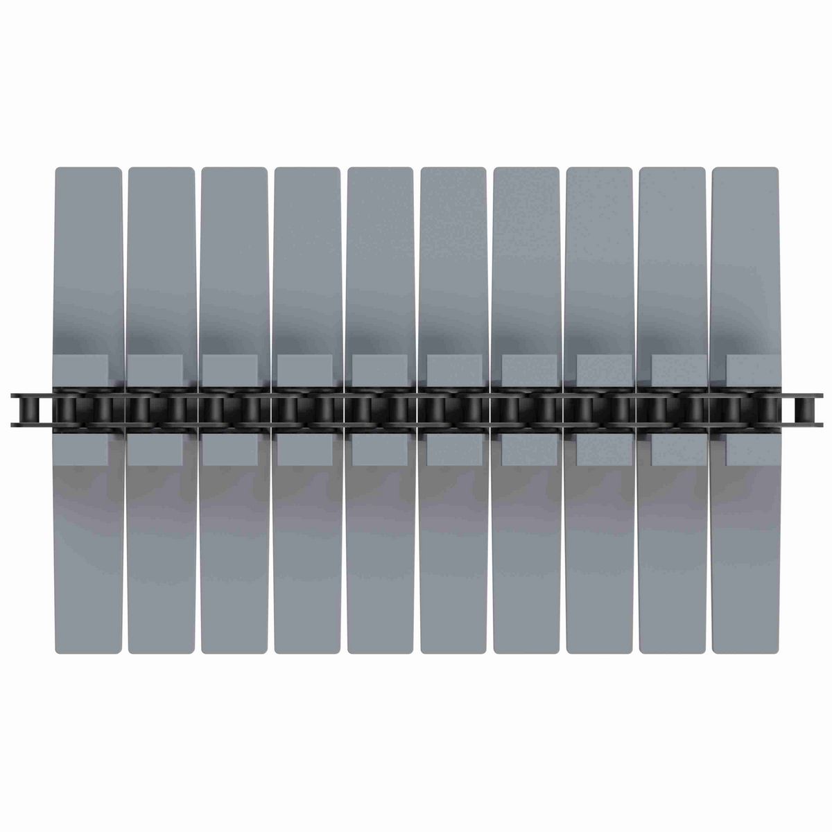 Rexnord 1873TAB Side-flexing Solid Top, Material: Silver Platinum Series, Width: 10in, Pitch: 1.5in - 81430856