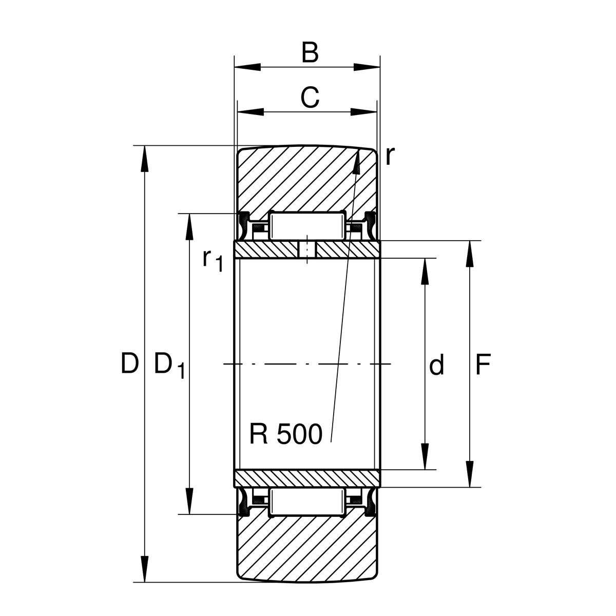 Опорный ролик INA NA22/6-2RSR (NA 22/6 PP, NA 22/6.2RS, NA22/6.2RS)