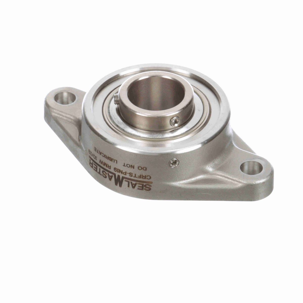 Sealmaster Mounted Stainless Steel Two Bolt Flange Ball Bearing - 52100 Bearing Steel, Phosphorus Nickel Coated - Setscrew Lock - Corrosion Resistant - Reduced Maintenance - Lubed for Life - CRFTS-PN19 RMW