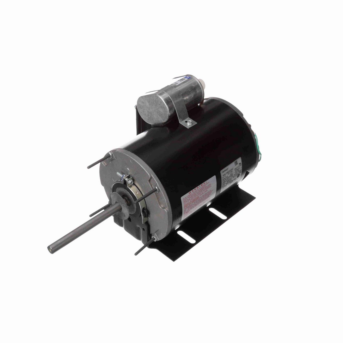 Century Condenser Fan Motor, 3/4 HP, 1 Ph, 60 Hz, 208-230/460 V, 1075 RPM, 1 Speed, 48 Frame, SEMI ENCLOSED - FB1076V1