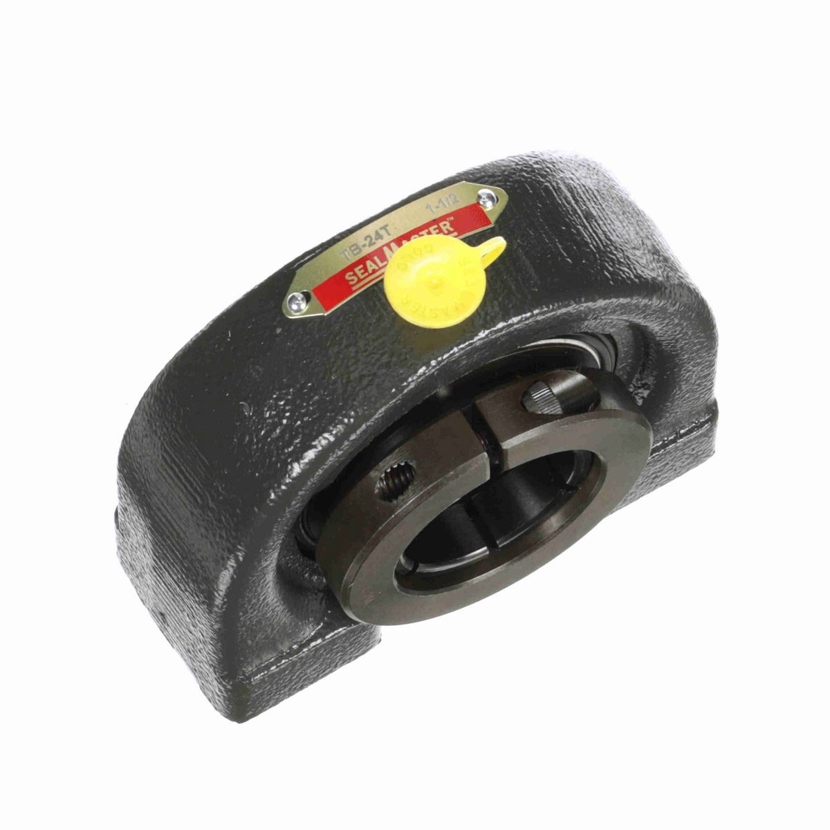 Sealmaster Mounted Cast Iron Tapped Base Pillow Block Ball Bearing - 52100 Bearing Steel, Black Oxided - Concentric Lock - TB-24T