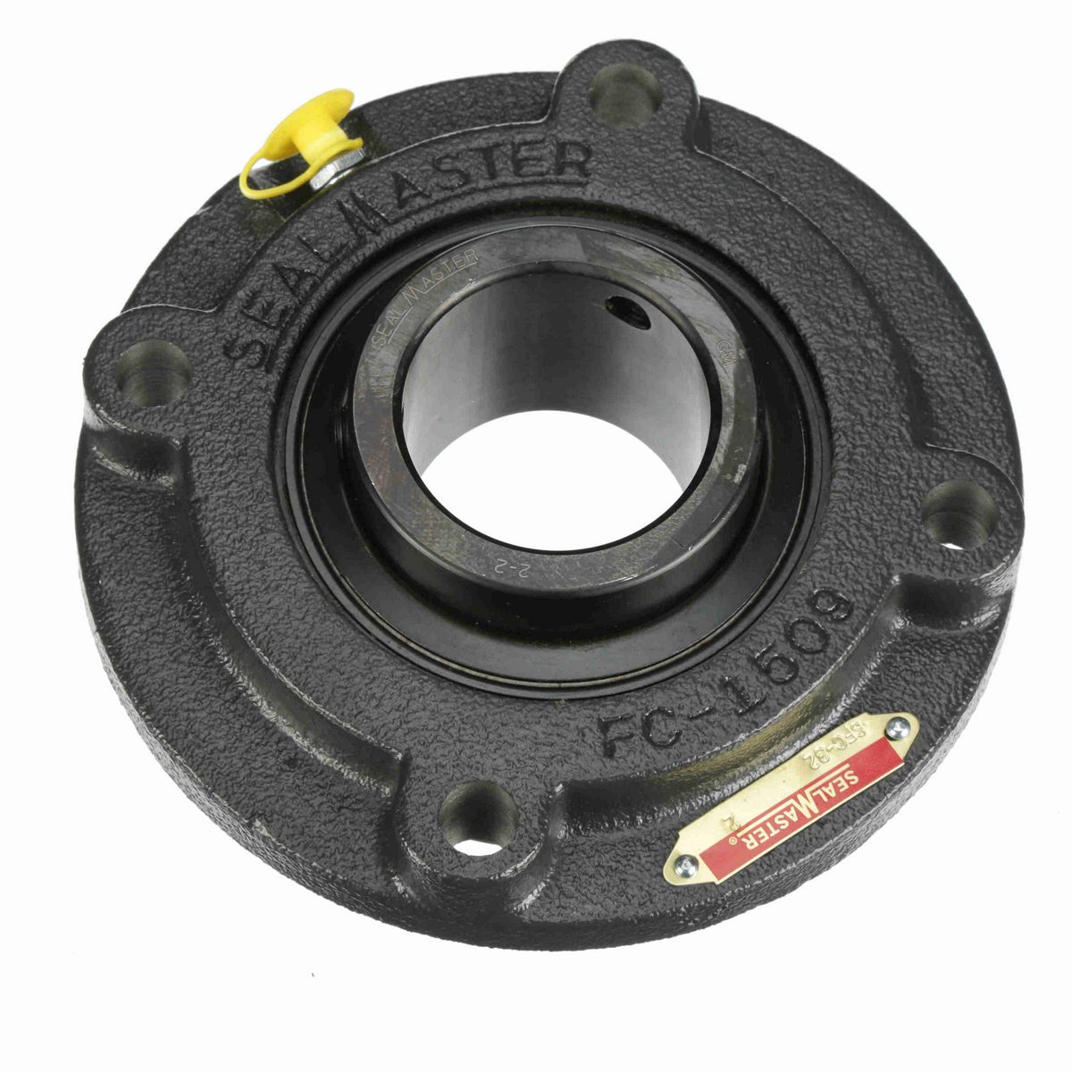 Sealmaster Mounted Cast Iron Flange Cartridge Ball Bearing - 52100 Bearing Steel, Black Oxided - Setscrew Lock - SFC-32
