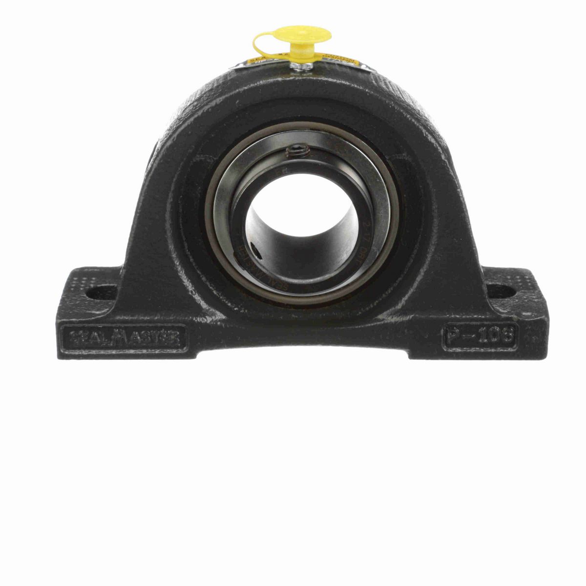 Sealmaster Mounted Cast Iron Two Bolt Pillow Block Ball Bearing - 52100 Bearing Steel, Black Oxided - Setscrew Lock - High Contamination - NP-23 DRT