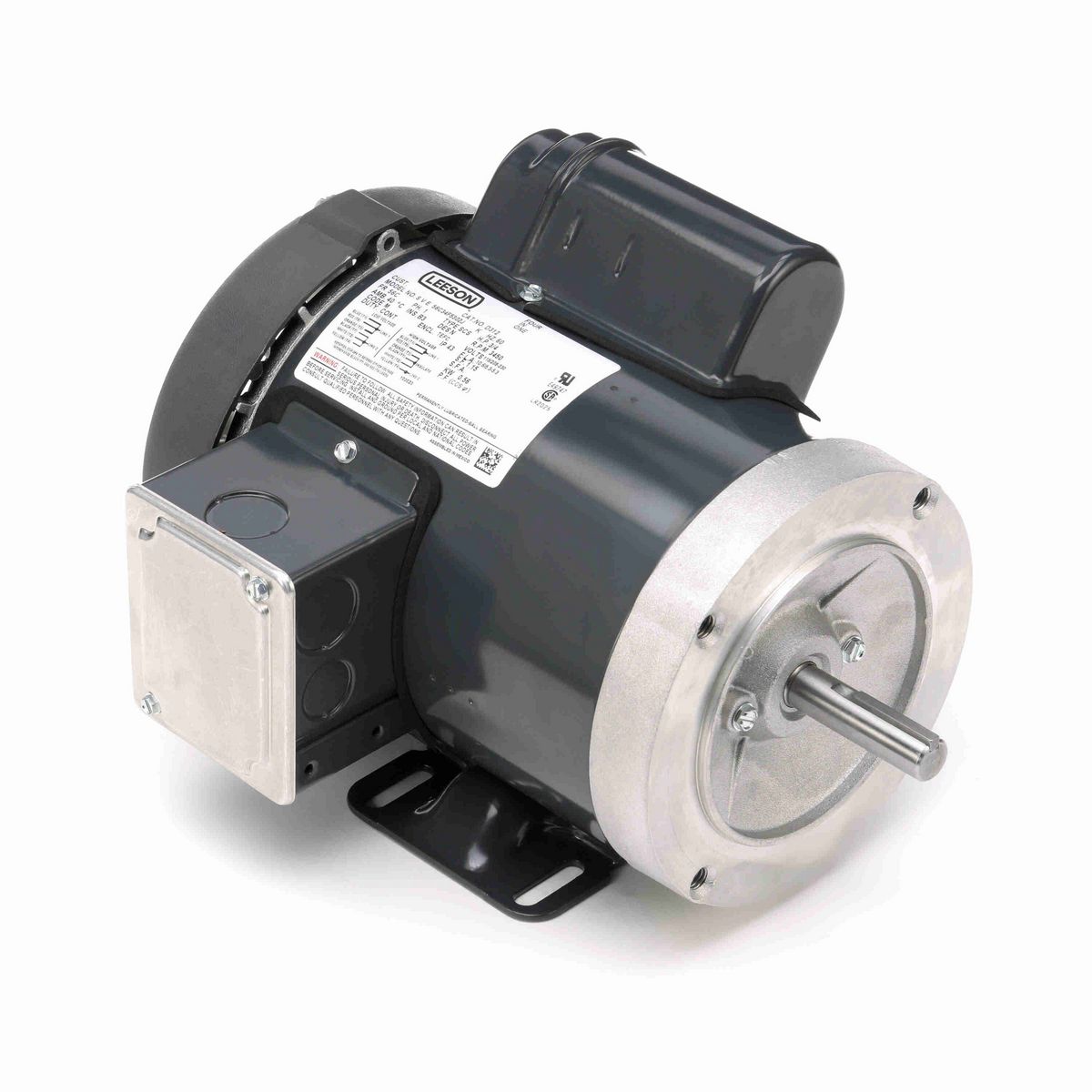 LEESON General Purpose Motor, 0.75 HP, 1 Ph, 60 Hz, 115/208-230 V, 3600 RPM, 56C Frame, TEFC - D312