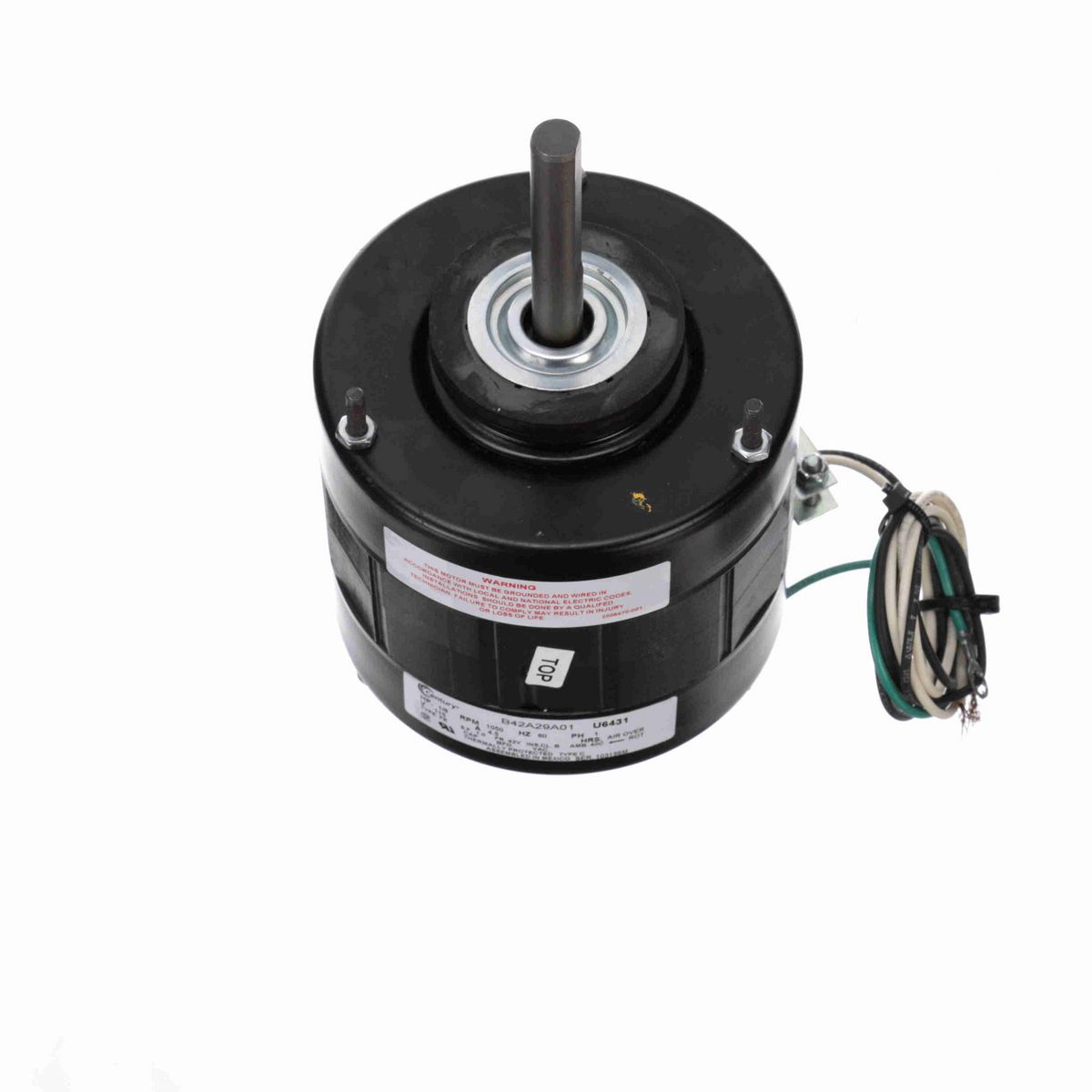 Century Unit Heater Motor, 1/8 HP, 1 Ph, 60 Hz, 115 V, 1050 RPM, 1 Speed, 42 Frame, ENCLOSED - U6431