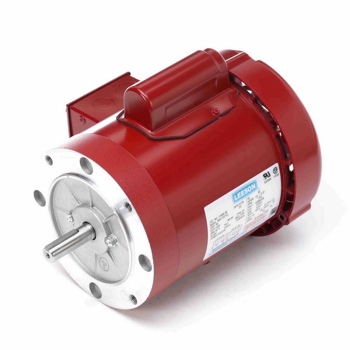 LEESON Agricultural Motor, 0.50 HP, 1 Ph, 60 Hz, 115/230 V, 1800 RPM, 56C Frame, TEFC - 110492.00