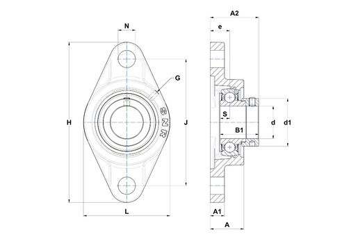 Фланцевый подшипниковый узел SNR ESFL204-12
