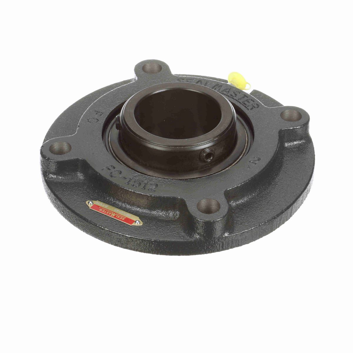 Sealmaster Mounted Cast Iron Flange Cartridge Ball Bearing - 52100 Bearing Steel, Black Oxided - Double Setscrew Lock - MFCD-43