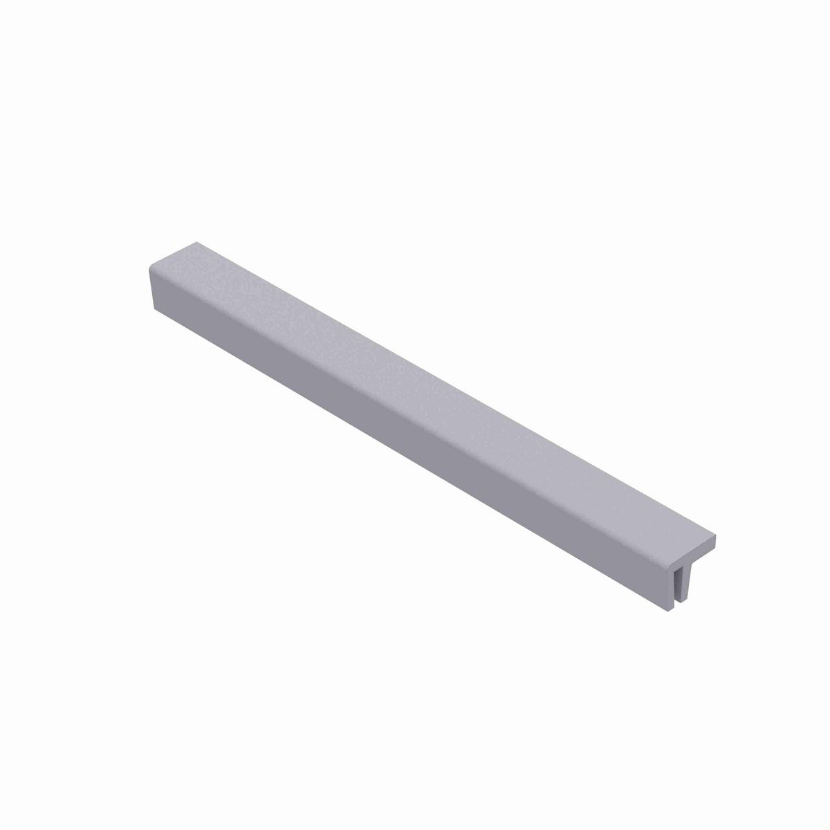System Plast Bar Cap: 1.13"W X 0.92"H X 240"L Grey Nolu-S - VG-P7GAHD-NS-20