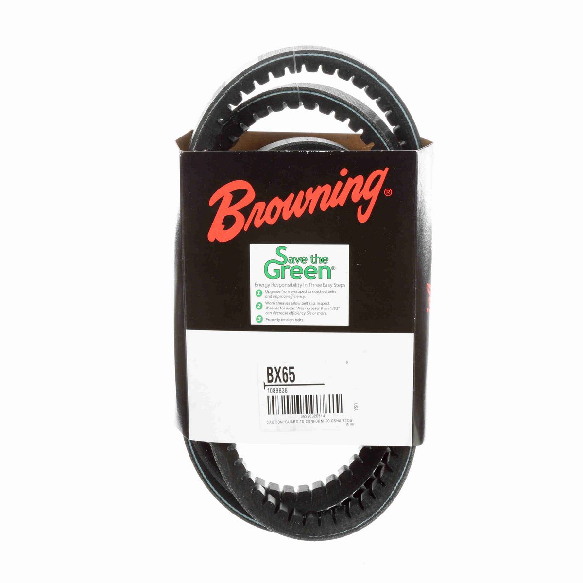 Browning EPDM Notched Belt 98% Efficient - BX65