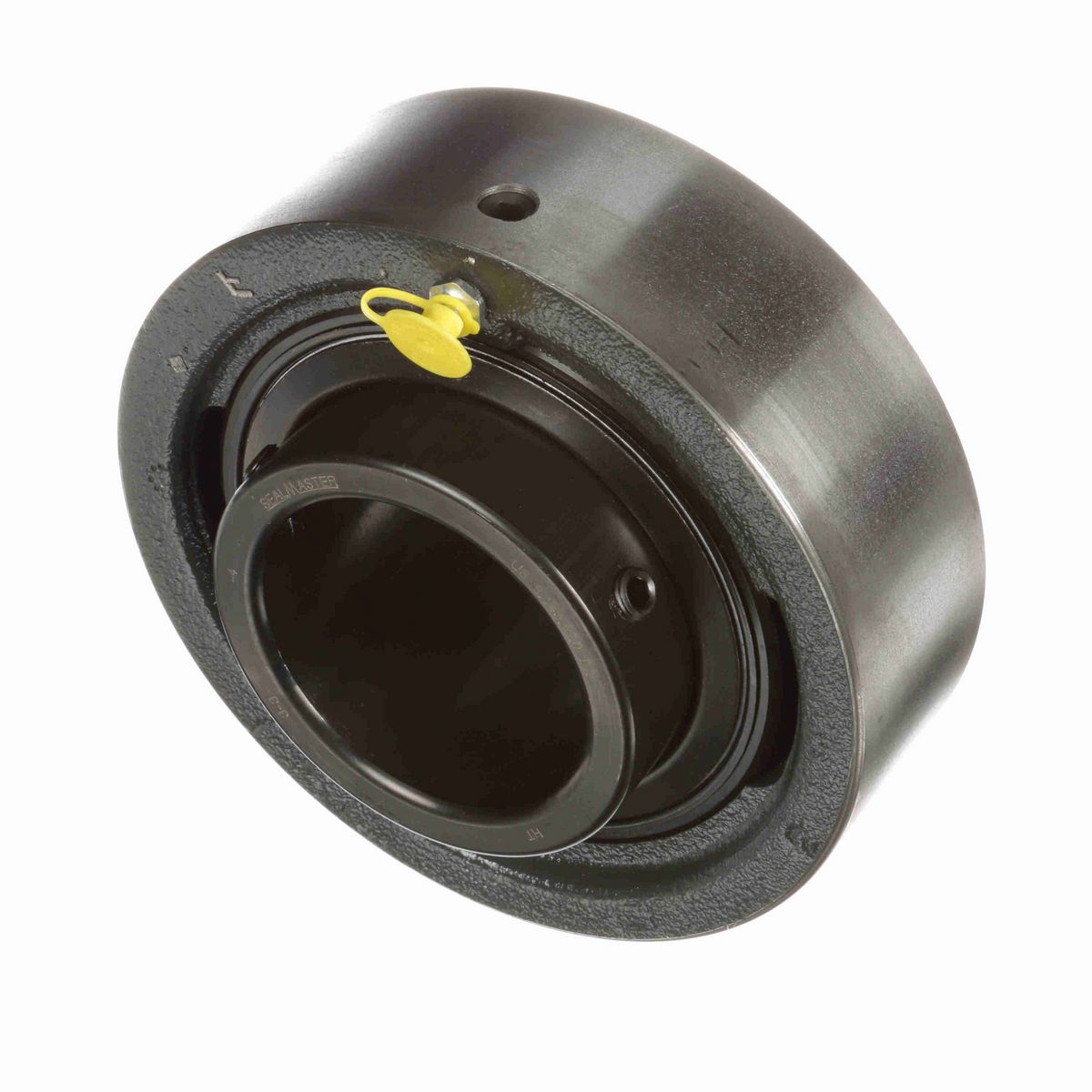 Sealmaster Mounted Cast Iron Cylindrical Cartridge Ball Bearing - 52100 Bearing Steel, Black Oxided - Setscrew Lock - MSC-48