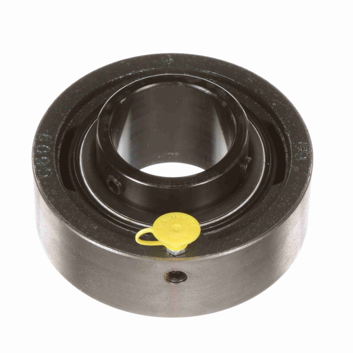 Sealmaster Mounted Cast Iron Cylindrical Cartridge Ball Bearing - 52100 Bearing Steel, Black Oxided - Setscrew Lock - SC-210