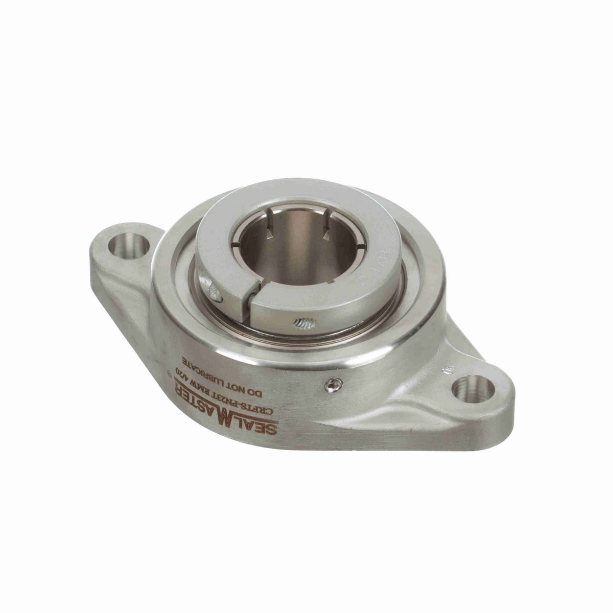 Sealmaster Mounted Stainless Steel Two Bolt Flange Ball Bearing - 52100 Bearing Steel, Phosphorus Nickel Coated - Concentric Lock - Corrosion Resistant - Reduced Maintenance - Lubed for Life - CRFTS-PN23T RMW
