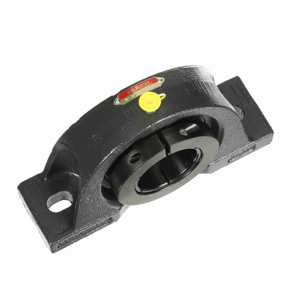 Sealmaster Mounted Cast Iron Two Bolt Pillow Block Ball Bearing - 52100 Bearing Steel, Black Oxided - Concentric Lock - NP-38T