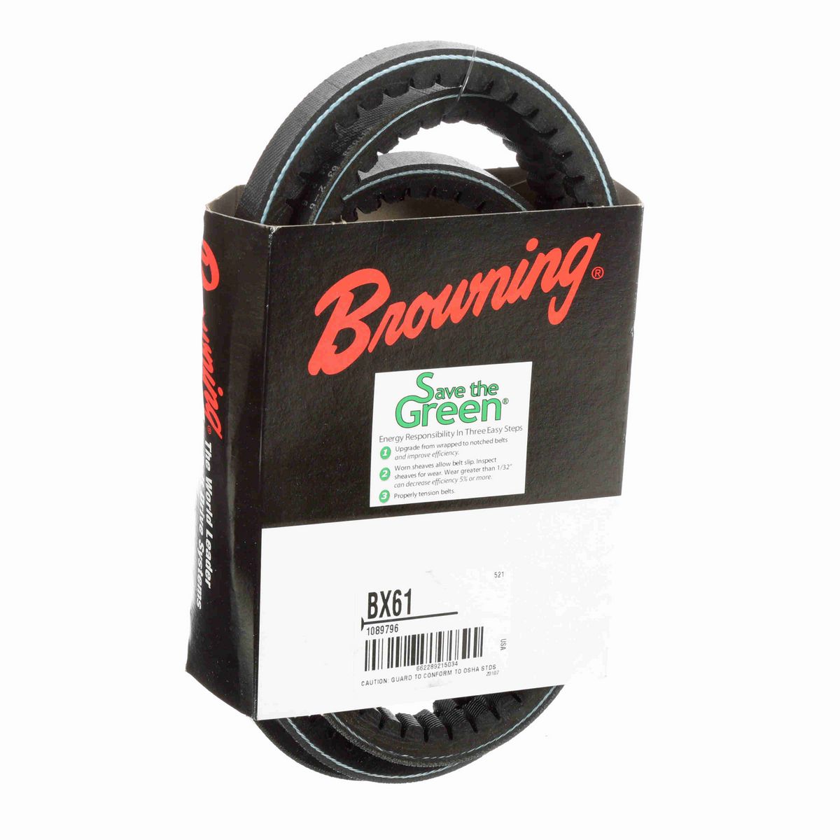 Browning EPDM Notched Belt 98% Efficient - BX61