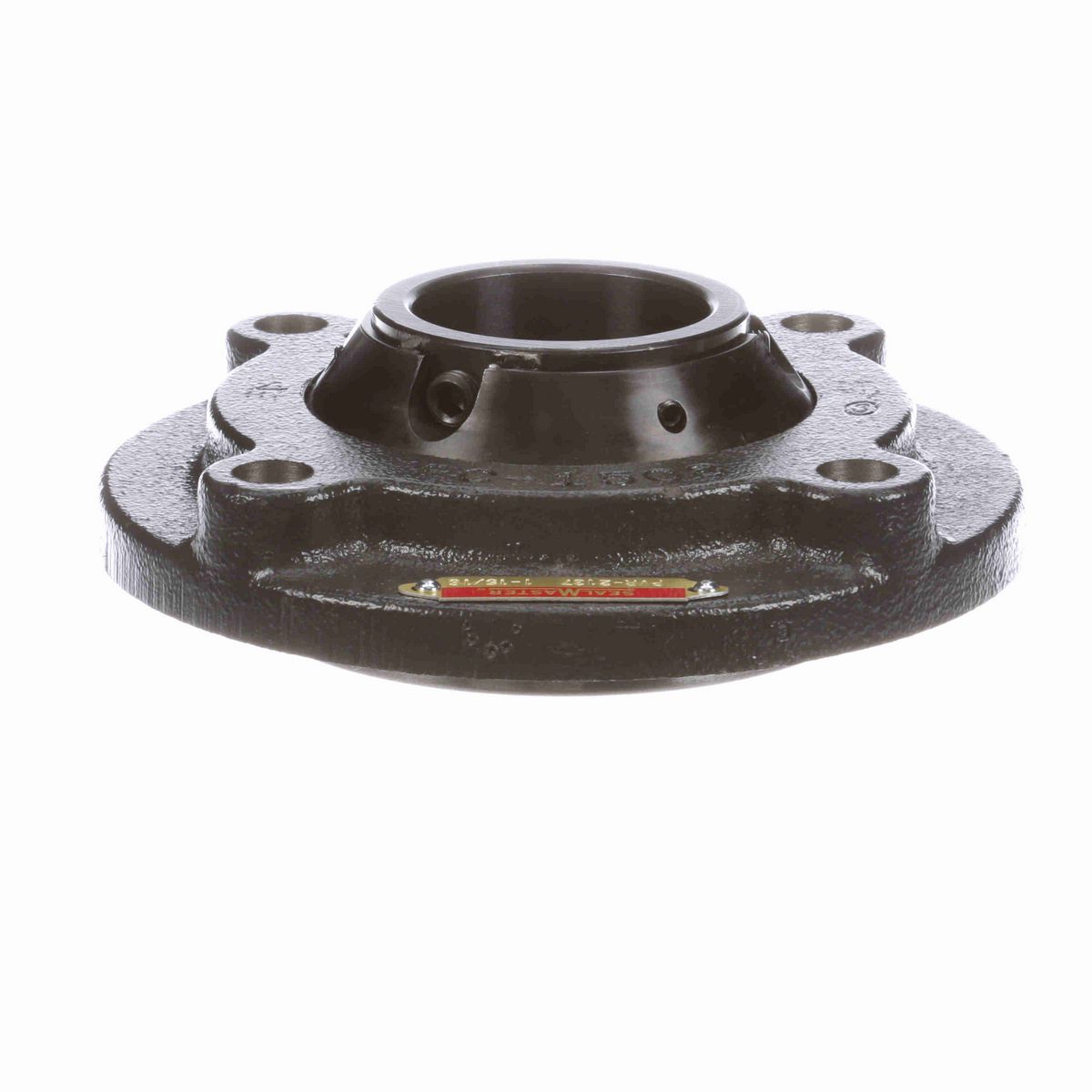 Sealmaster Mounted Cast Iron Flange Cartridge Ball Bearing - 52100 Bearing Steel, Black Oxided - Setscrew Lock - PVR-2137