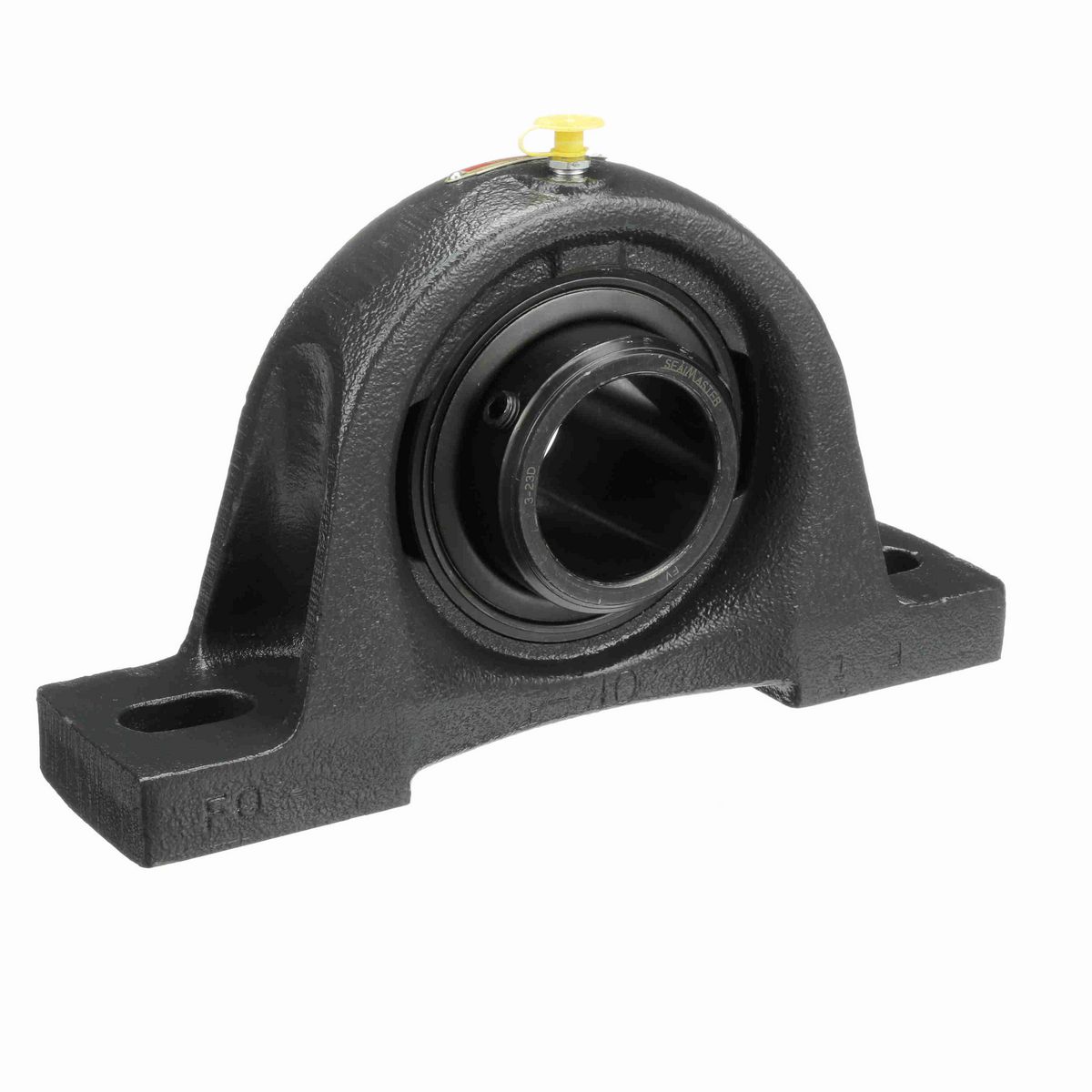 Sealmaster Mounted Cast Iron Two Bolt Pillow Block Ball Bearing - 52100 Bearing Steel, Black Oxided - Double Setscrew Lock - MSPD-35