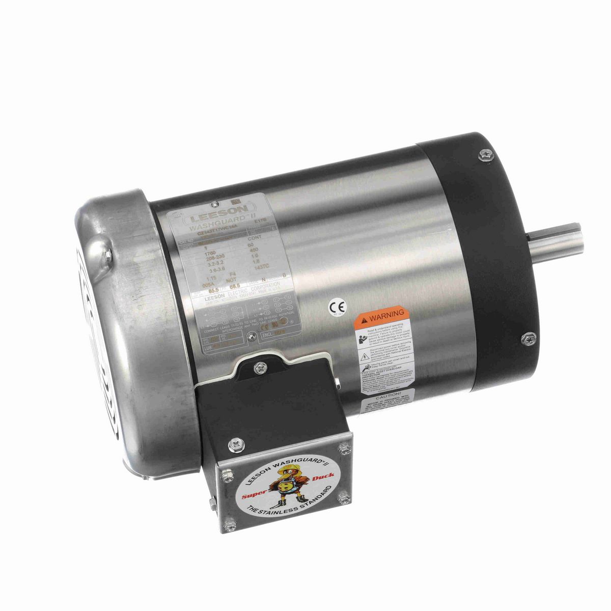 LEESON Washguard® ll General Purpose Motor, 1 HP, 3 Ph, 60 Hz, 230/460 V, 1800 RPM, 143TC Frame, TEFC - 122198.00