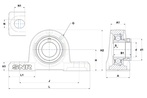 Фланцевый подшипниковый узел SNR ESP202-10T20