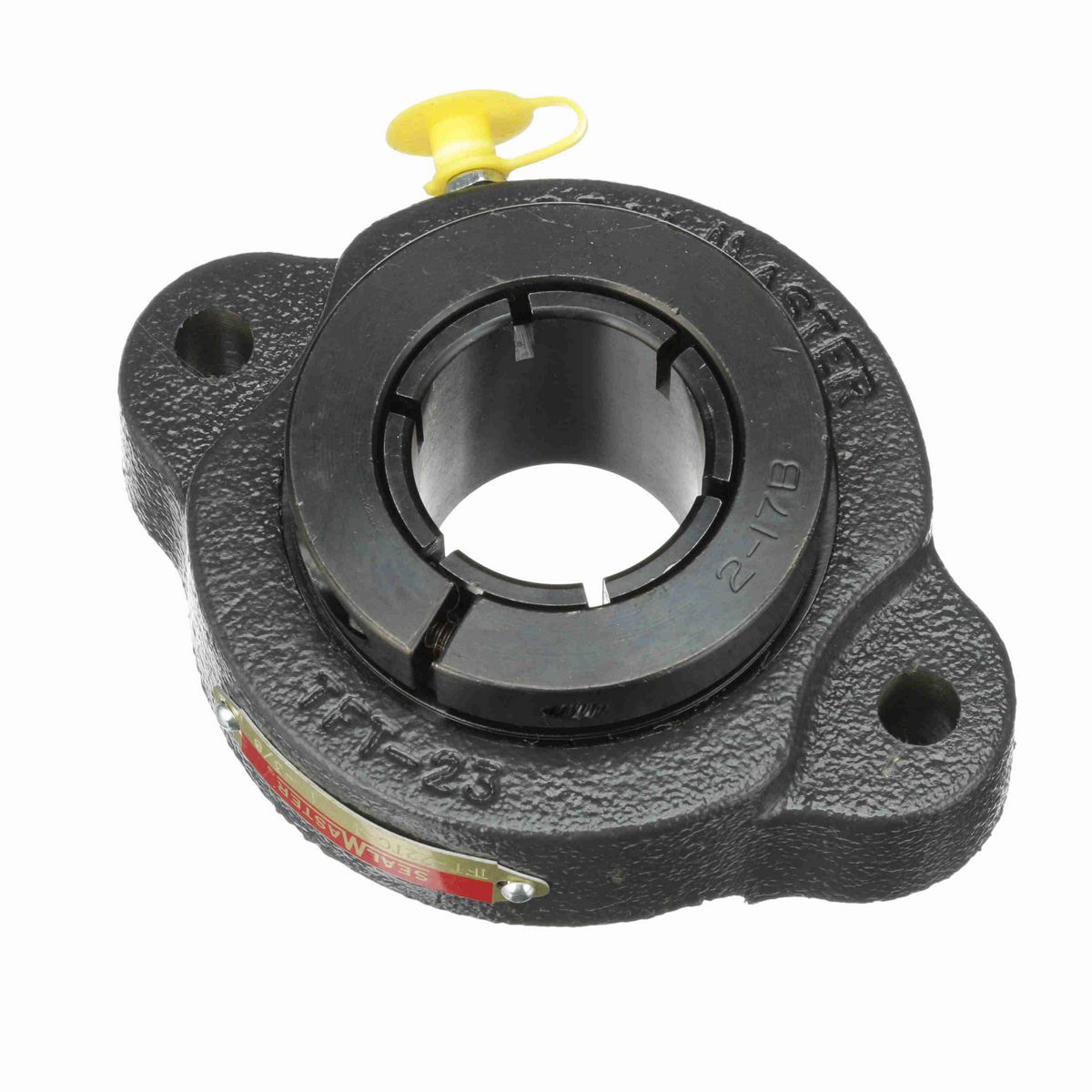 Sealmaster Mounted Cast Iron Two Bolt Flange Ball Bearing - 52100 Bearing Steel, Black Oxided - Concentric Lock - TFT-22TC-1